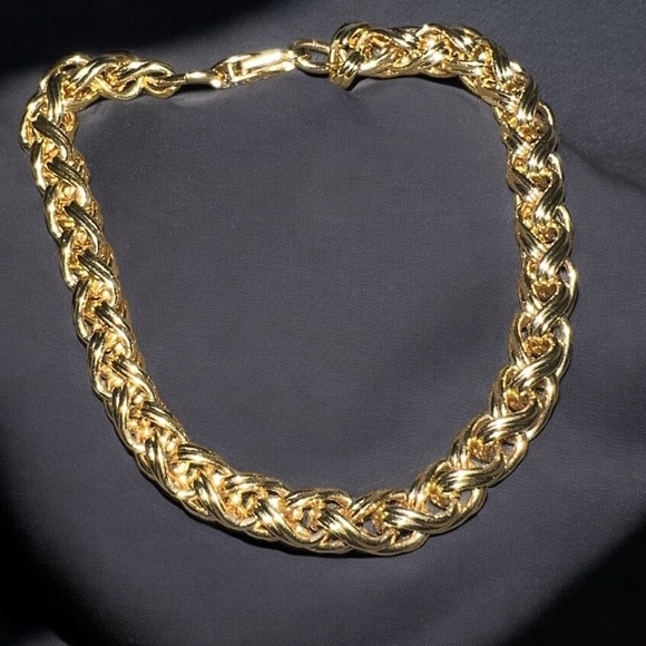 Vintage Wheat Link Gold Tone Chain Bracelet - Picture 1 of 3